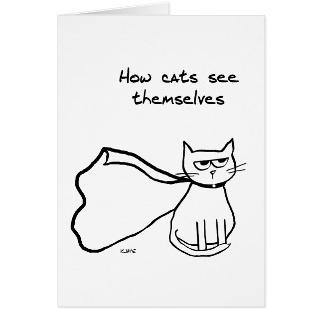 Cartão Seu gato o super-herói - presente engraçado do (Frente)