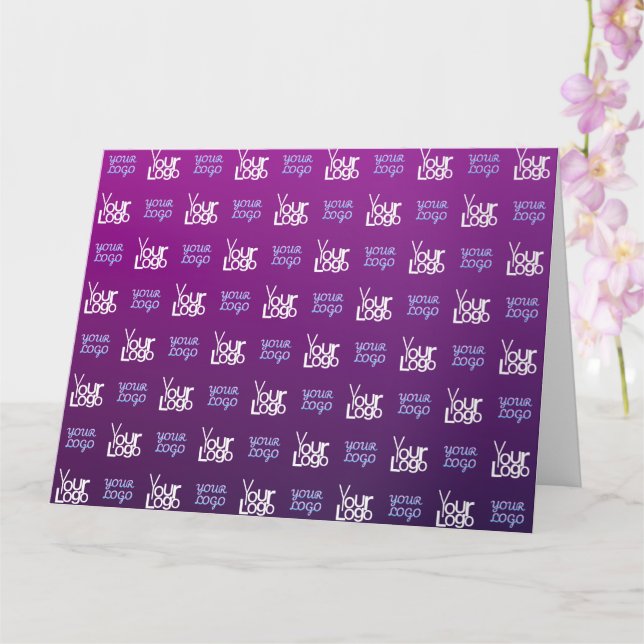 Cartão Seu logotipo | 2 imagens carregadas ou logotipos d (Orquídea)