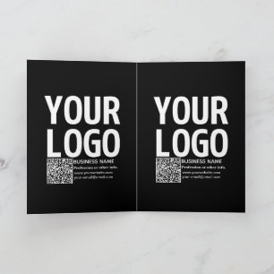 Cartão Seu logotipo com código QR e texto editáveis