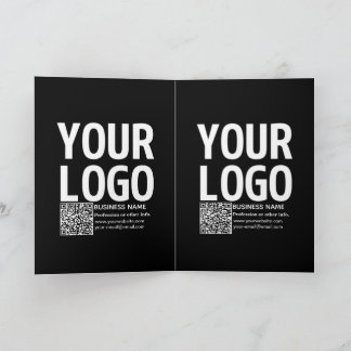 Cartão Seu logotipo com código QR e texto editáveis