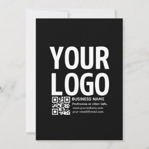Cartão Seu logotipo com código QR e texto editáveis