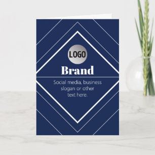 Cartão Seu Logotipo e Design Moderno Personalizável Azu