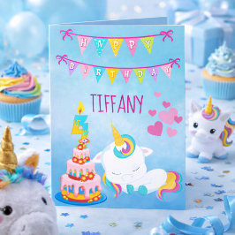 Cartão Seu quarto aniversário mágico do Unicórnio