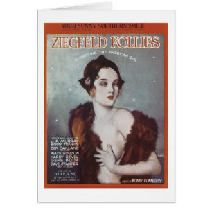 Cartão Seu Sunny Southern Sorri Ziegfeld Follies Songbook
