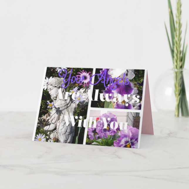 Cartão Seus anjos estão sempre com você. (Frente)