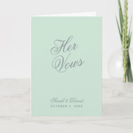 Cartão Seus Voos Mint Green Simple Weding Vow Book