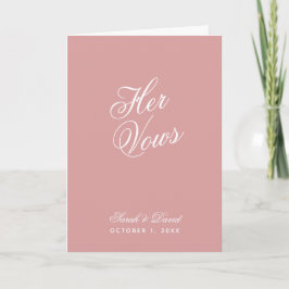 Cartão Seus Votos Livro de Votos Rosa Poeirento Casamento