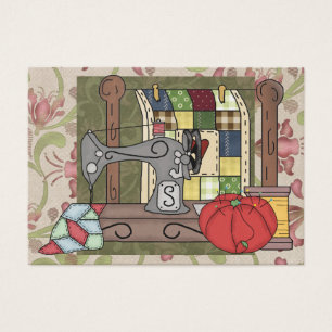 Cartão Sewing do cerco/costureira do presente
