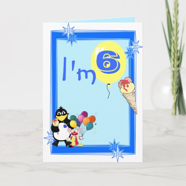 Cartão Sexto aniversário (Frente)