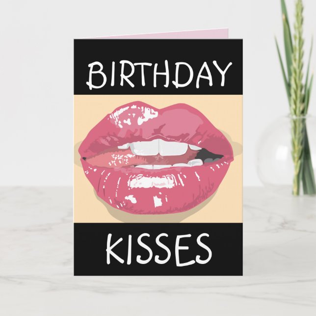 Cartão SEXY ROMANTIC LIPS BIRTHDAY Greeting Card HUSBAND (Frente)