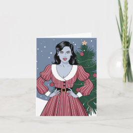 Cartão Sexy Vampire Lady Christmas
