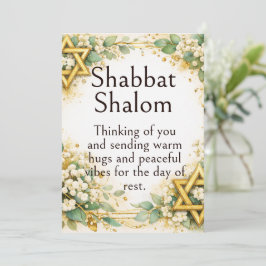 Cartão Shabbat Shalom, Eucalipto Baby's Breath Desejo de