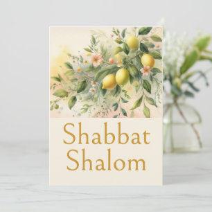 Cartão Shabbat Shalom, Jardim de Limão Italiano Boho Botâ