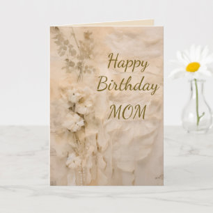Cartão Shabby Chic Feliz Aniversário Renda Não Me Esqueça