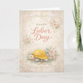 Cartão Shabby Chic Pink Happy Labor Day