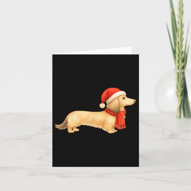 Cartão Shaded Cream Christmas Dachshund Dog Mom Funny Cut (Frente)