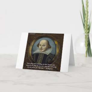 Cartão Shakespeare & His Famous Feelings Quote
