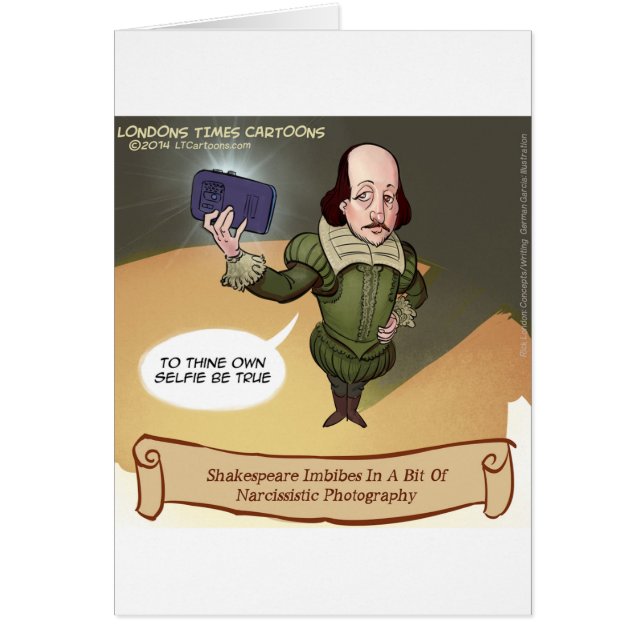 Cartão Shakespeare Tira Selfie Engraçado (Frente)