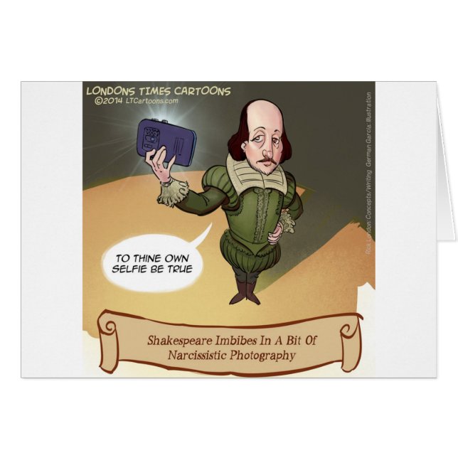Cartão Shakespeare Torna Selfie Engraçado (Frente Horizontal)