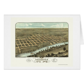 Cartão Shakopee, mapa panorâmico do manganês - 1869