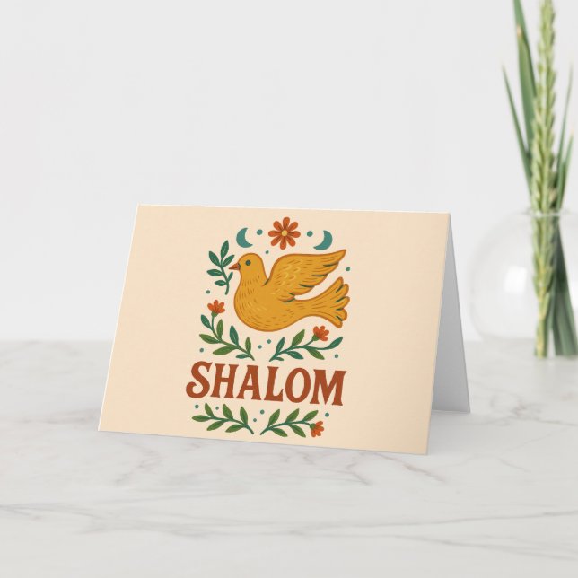 Cartão Shalom Pomba Paz Terra (Frente)