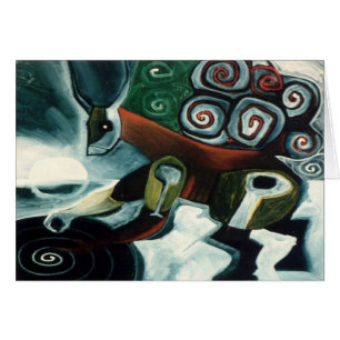 Cartão Shaman branco da lua por Gregory Gallo