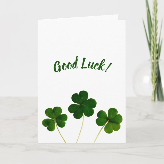 Cartão Shamrock Clover Good Luck Vazio Card (Frente)
