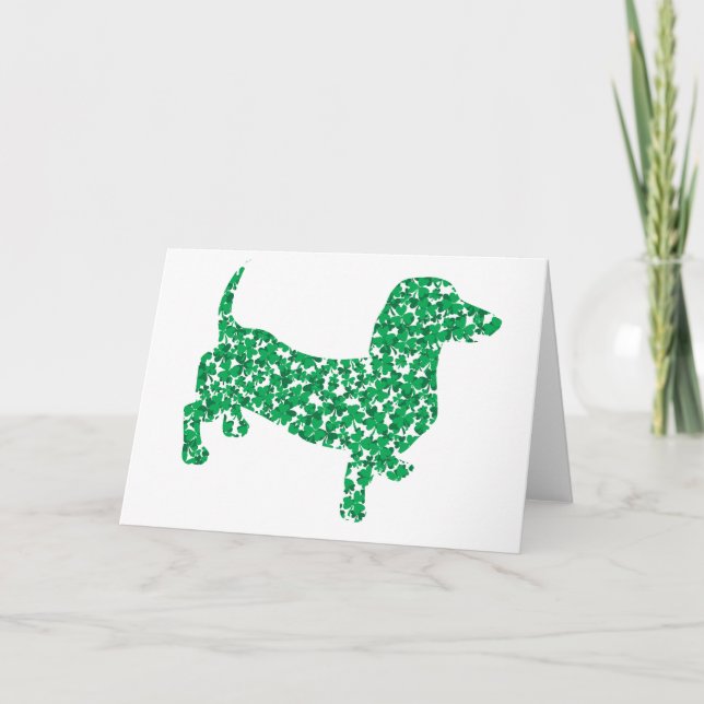 Cartão Shamrock Dachshund (Frente)