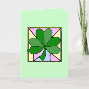 Cartão Shamrock de vidro retido