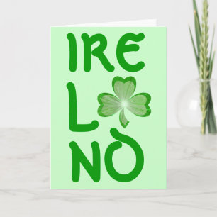 Cartão Shamrock 'Ireland' saudações card green
