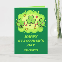 Cartão Shamrock Kisses St. Patrick’s Day Card