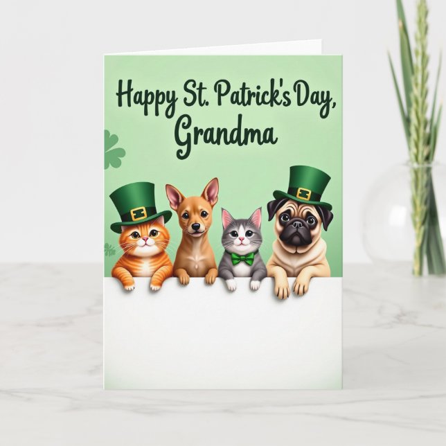 Cartão Shamrock Pets Grandma Card (Frente)