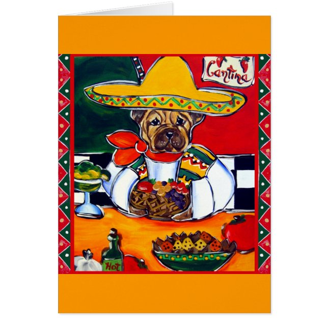 Cartão Shar-Pei México Chef (Frente)