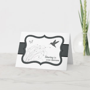 Cartão Sharing In Your Sorrow Sympathy With Humming bird