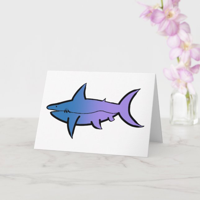 Cartão Shark Azul e Roxo Personalizável (Orquídea)