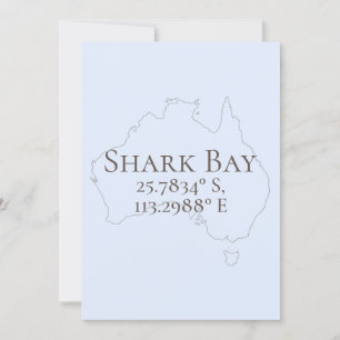 Cartão Shark Bay Austrália Latitude & Longitude