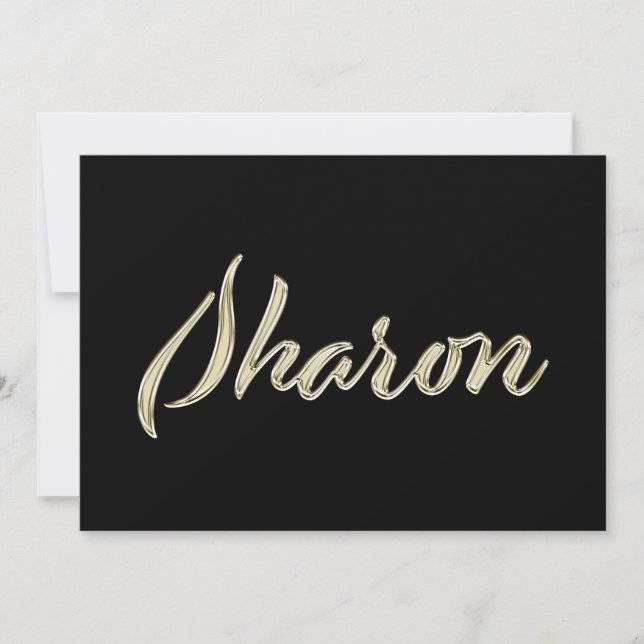 Cartão Sharon white gold Handwriting Karte (Frente)