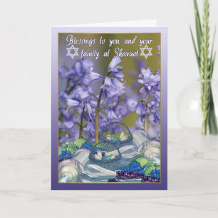 Cartão Shavuot Blessings - Shavuot Card With Bluebells