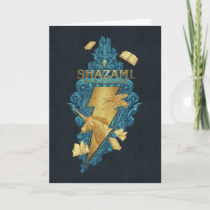 Cartão SHAZAM! Fury of the Gods   Realm do logotipo de de