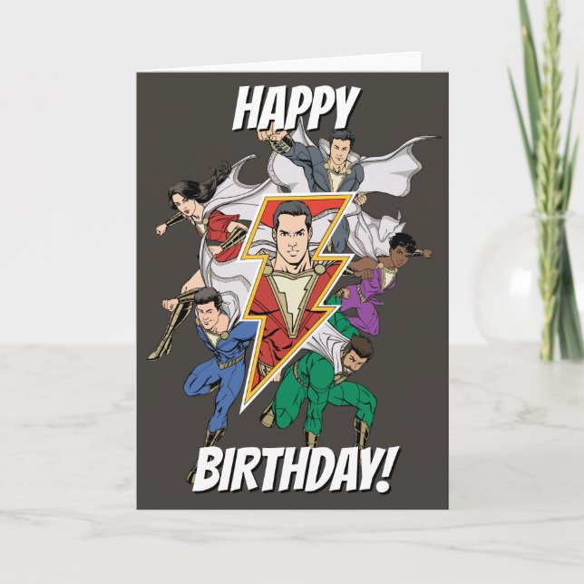 Cartão SHAZAM! | Gráfico da família Shazam (Frente)