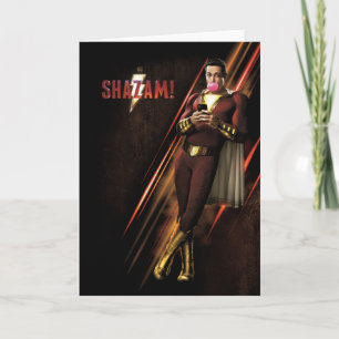 Cartão SHAZAM! pastilha elástica de sopro de   Shazam