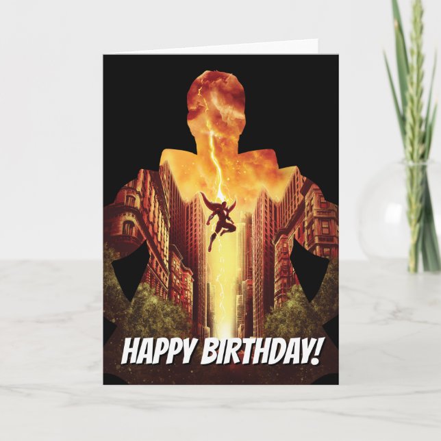 Cartão SHAZAM! silhueta do por do sol de | Shazam (Frente)