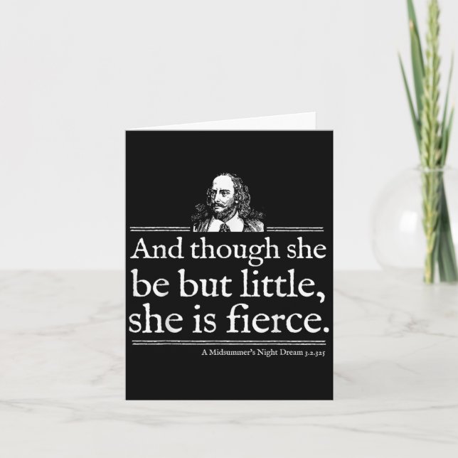 Cartão She Is Fierce Shakespeare Quote Shirt Theater Play (Frente)