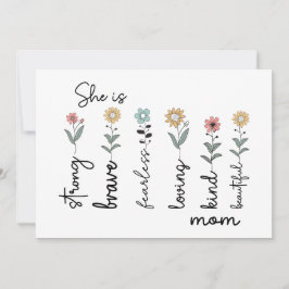 Cartão She is Strong, Brave, Fearless, Loving Mothers Day