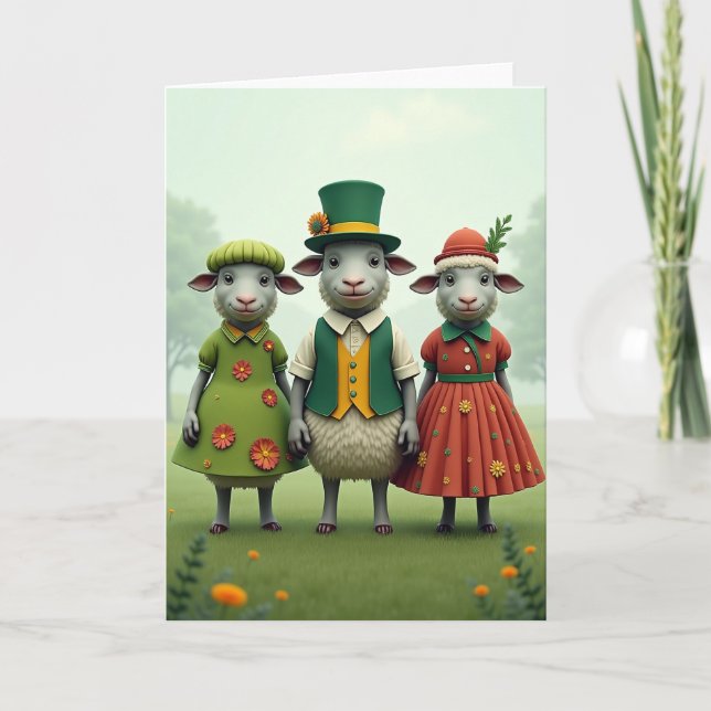 Cartão Sheep Springtime Friends Card (Frente)