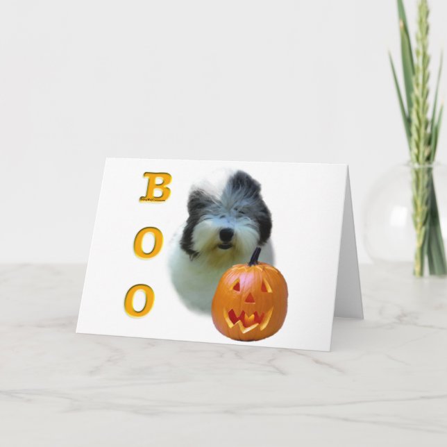 Cartão Sheepdog Halloween Boo (Frente)