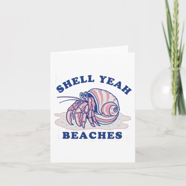 Cartão Shell Sim Beaches Férias Camisa De Verão (Frente)