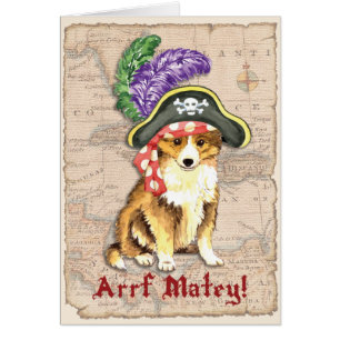 Cartão Sheltie Pirate