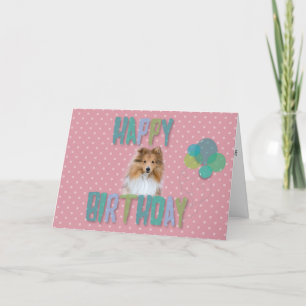 Cartão Sheltie Shetland sheepdog Happy Birthday Card