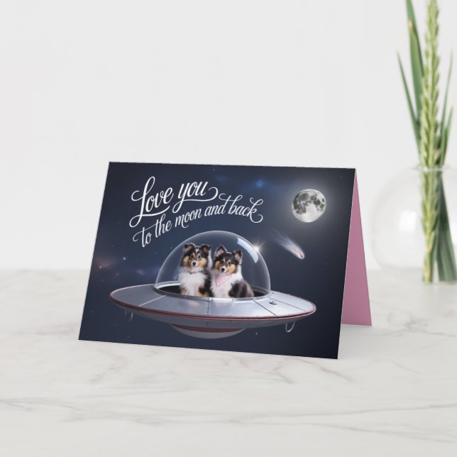 Cartão Sheltie Valentine Card (Frente)